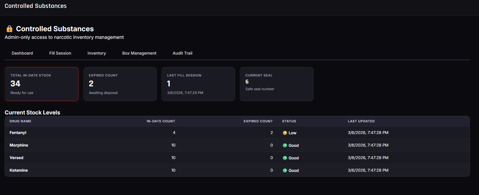 Controlled Substance Tracking